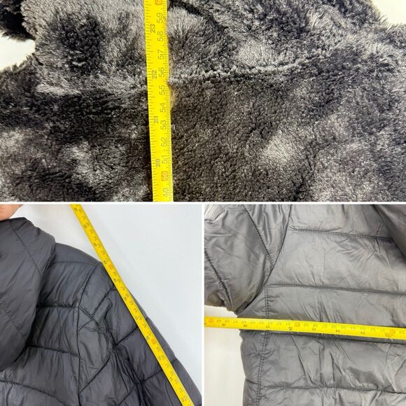 Land's End Unisex Kids Jacket Reversible Insulated Fleece Puffer Hood Sz L 10-12 - Picture 11 of 16